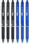 FriXion Clicker 0.7 mm, Erasable Gel Pens, Fine Point (6-Pack, Black/Blue) - 8