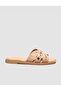 Kum Suede Stone Detailed Genuine Leather Women's Slipper