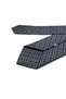 Dark Navy Blue Motif Pattern Classic Tie with Handkerchief Kk13481 - 3