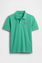 Boy's Logo Detailed Pique Green Polo T-Shirt