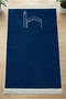 Kabe Embroidered Luxury K Velvet Prayer Rug - Dowry Gift, Hajj and Umrah Gift Prayer Mat - Navy Blue