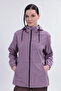 Women's Plum Water and Wind-Resistant Lined Hooded Raincoat - Windbreaker - 2
