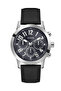 Black Quartz Analog Genuine Leather Watch