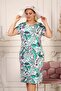 Women's Cycling Collar Plus Size Dress Dpaysl43 - Blue - 5