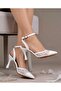 Lace Ankle Tie Short Heeled Shoes 8.5cm Feli̇sya - 3