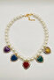 Pearl Colorful Heart Necklace - 5