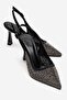 Frea Black Platinum Stone Women's Heeled Shoes
