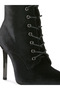 Women Velvet High Heeled Boots in Black - 4