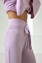 Lila Drawstring Waist Slit Corded Fabric Women's Knitwear Trousers - 2