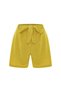 Women's Mustard Color Linen Shorts with Tie Detail