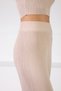 A.Beige Women's High Waist Corded Fabric Slim V Viscose Knitwear Trousers - 2