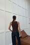 V-Neck Corded Fabric Athlete Brown - 4