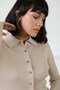 A.Beige Buttoned Spanish Sleeve Slit Detailed V Viscose Knitwear Cardigan - 4