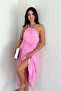 Women's Belted Midi Length Straps Chiffon Dress Dpk4207 - 4