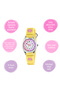 Girls Yellow Fabric Strap Flower Time Teacher Watch - 6