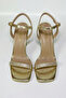 Tilda Gold Stone Thin Strap Goblet Heeled Evening Dress S Sandals - Gold Foil - 2