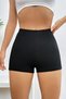 Women's Black Camisole Fabric High Waist Elastic Waist Short Leggings - 3