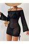 Women's Knitted a Lace-Like Knit Beach Dress with Tie-Up Detail - 2