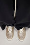 Women's Champion Lace Up Glitter Textile Casual Sneaker Gold - 7