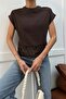 Guipure Detailed Tshirt Brown - 6