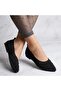 (Park Moda) Stone Detailed Knitwear Women Ballet Flats Black