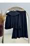 Belina Shirt with Ruffles and Big Button Skirt Set-Mf565 Black - 8
