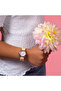 Girls Yellow Fabric Strap Flower Time Teacher Watch - 3