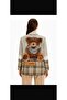 Women's Printed Teddy Bear Blazer Jacket - 2