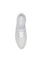 Women's Point Lace Up Platform Glitter Casual Sneaker White - 5