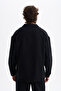 Men's Koton Linen Blended Long Sleeve Apaj Collar Shirt, Elastic Waist Pants Set - 5