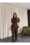 Design Equivalent Palazzo Pants Slit Balloon Sleeve Detail Asymmetrical Cut Short Sleeve Blouse Trendy Set - 8