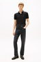 Men's Liquid Cotton Tipped Slim Black Polo Collar T-Shirt - 3