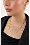 Double Row Necklace with Sequins and Stones - 3
