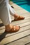 Zrc01 - Summer Premium Buckled Men's Genuine Leather Slipper Tan - 3