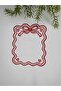 Red Embroidered Fabric Cocktail Napkin with Bow and Heart Design 1 Piece 14 X 17 Multicolor Fabric Tr N