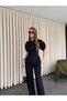 Design Equivalent Palazzo Pants Slit Balloon Sleeve Detail Asymmetrical Cut Short Sleeve Blouse Trendy Set - 7