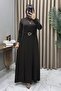 Cevher Dress Navy Blue Oysho Fabric Accessory Detail Dress