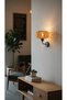 Luna Rattan Sconce - Natural Pine Bark Painted Handmade Wall Lamp