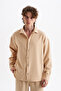Men's Double Fabric Long Sleeve Shirt and Elastic Waist Pants Set - 2