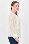 Women Round Neck Long Sleeve Embellished Shirt, Cream - 3