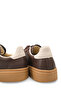 Flarora Brown Unisex Thick Sole Lace-Up Rustic Striped Suede Orthopedic Daily Comfortable Lightweight Sports Shoes - 6