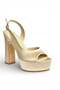 S246059904 Skin Fabric Thick Platform Heeled Women's Shoes - 5