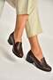 Y555092203 Brown Thick Low Heeled Women's Shoes