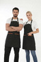 Apron Chef Waiter Restaurant Cafe Cook Kitchen Barista Hairdresser Black Work Apron with Two Pockets - 2