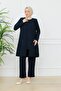 Women's Flower-Embroidered Stylish Pants Suit - 2