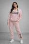 Women's Pink 100% Cotton Printed Tracksuit Set - 3