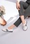 Women's Daily Lace-Up Sneakers Sports Shoes – Comfortable Sole Striped Detail Casual Shoes