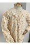 Girl's Floral Print Eyelet Embroidery Collared Cotton Linen Shirt - 3
