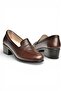 Y555092203 Brown Thick Low Heeled Women's Shoes - 6