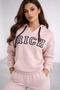 Women's Pink 100% Cotton Printed Tracksuit Set - 2